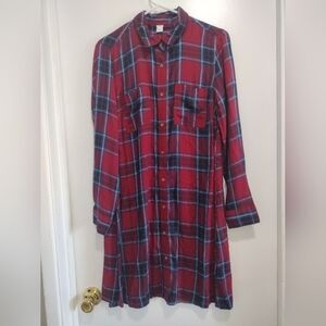 NWT Old Navy Plaid Shirt Dress Size S